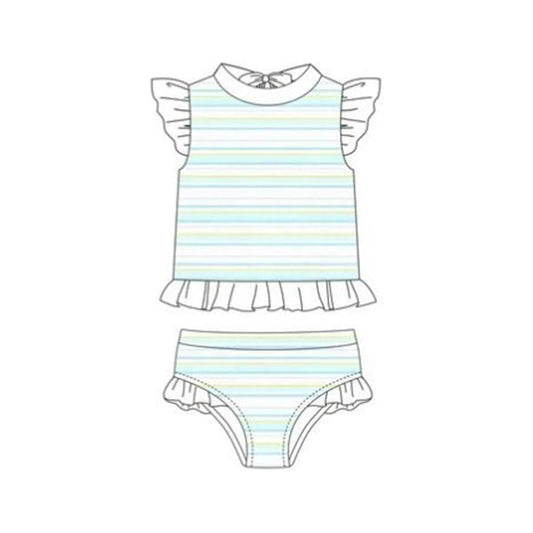 (Pre Order) No moq S0652 PRE-ORDER baby girl clothes summer vest swimsuit -2025.11.26
