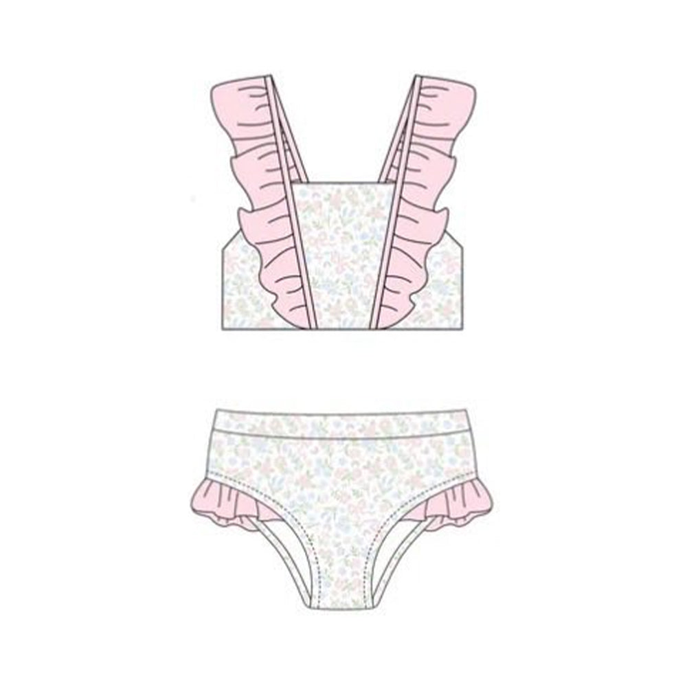 (Pre Order) No moq S0653 PRE-ORDER baby girl clothes summer vest swimsuit -2025.11.26