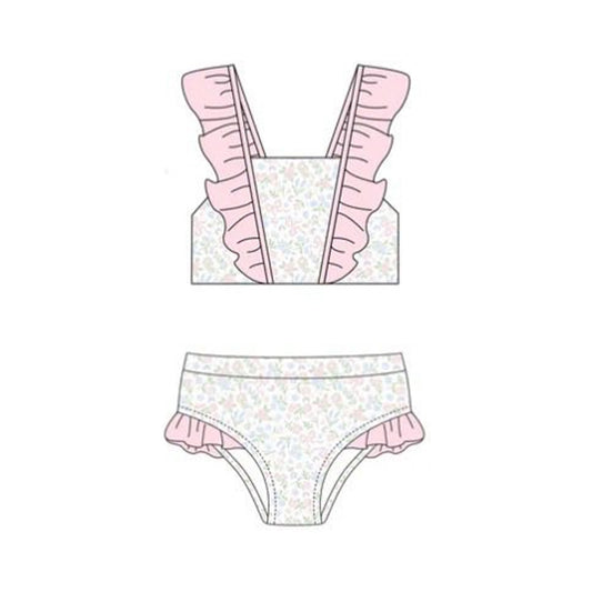 (Pre Order) No moq S0653 PRE-ORDER baby girl clothes summer vest swimsuit -2025.11.26