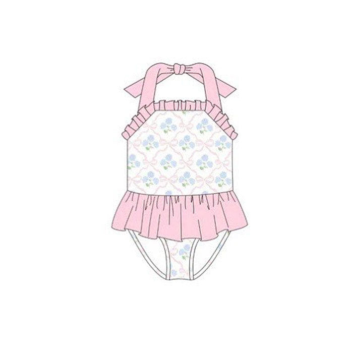(Pre Order) No moq S0657 PRE-ORDER baby girl clothes summer vest swimsuit -2025.11.26