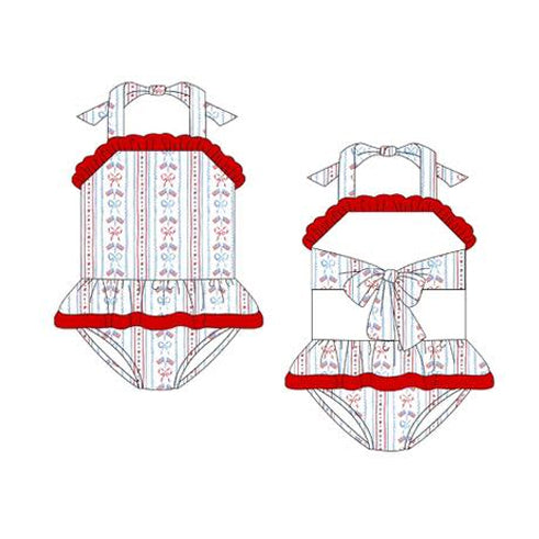 (Pre Order) No moq S0666 PRE-ORDER baby girl clothes summer vest swimsuit -2025.11.26