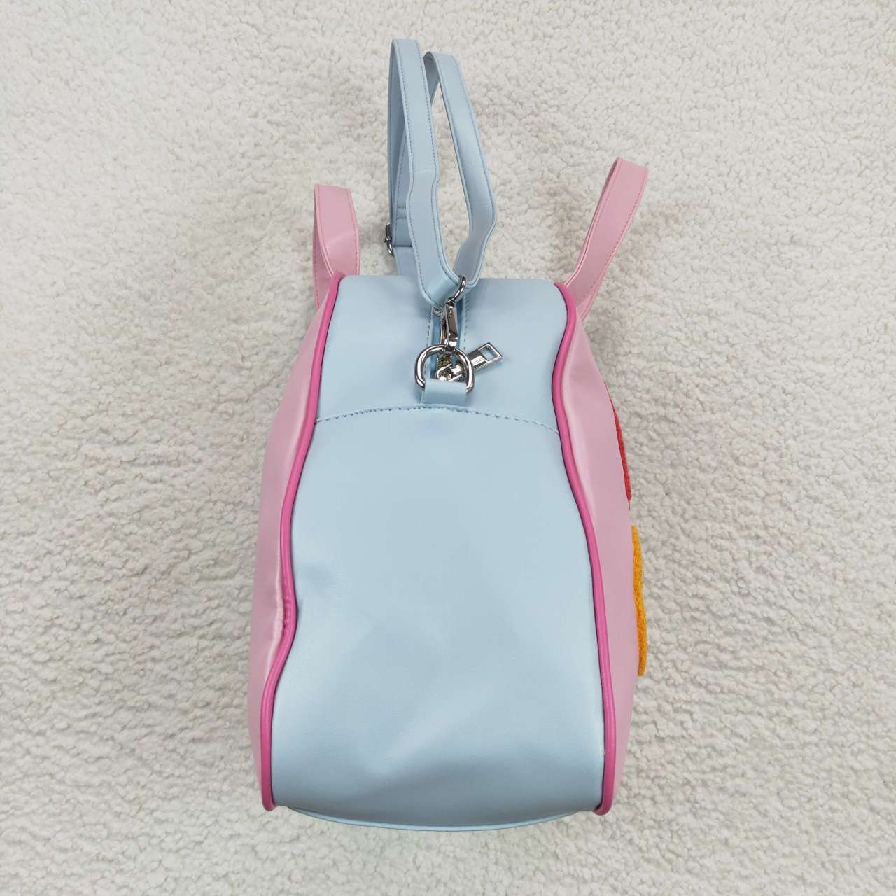 BA0105 happy camper pink and blue handbag