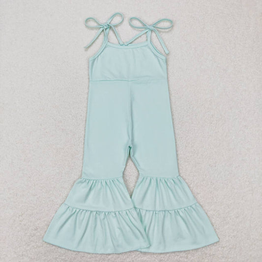 SR0716 Gray green suspender jumpsuit