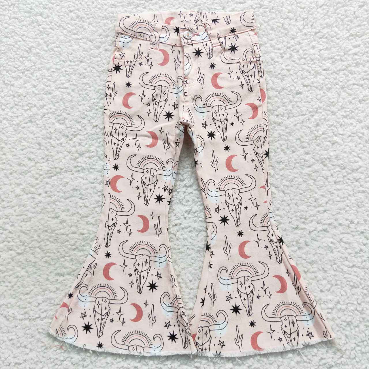 P0226 Alpine Tau Cactus Moon Stars Denim Pants