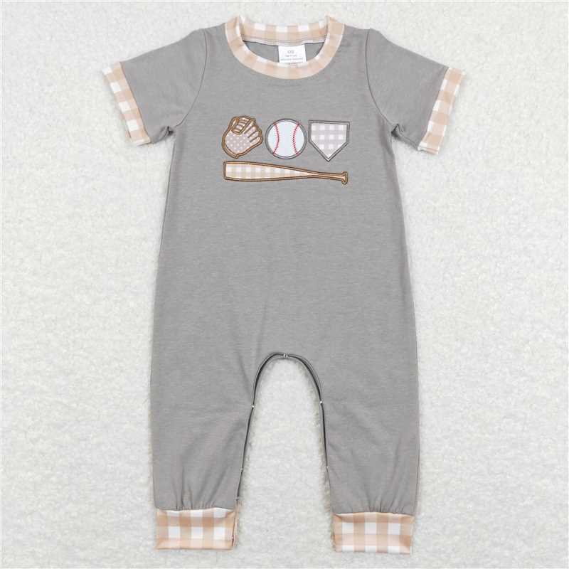 RTS NO MOQ Baby boy clothes baseball Shorts Sleeve Romper Mixed Sizes