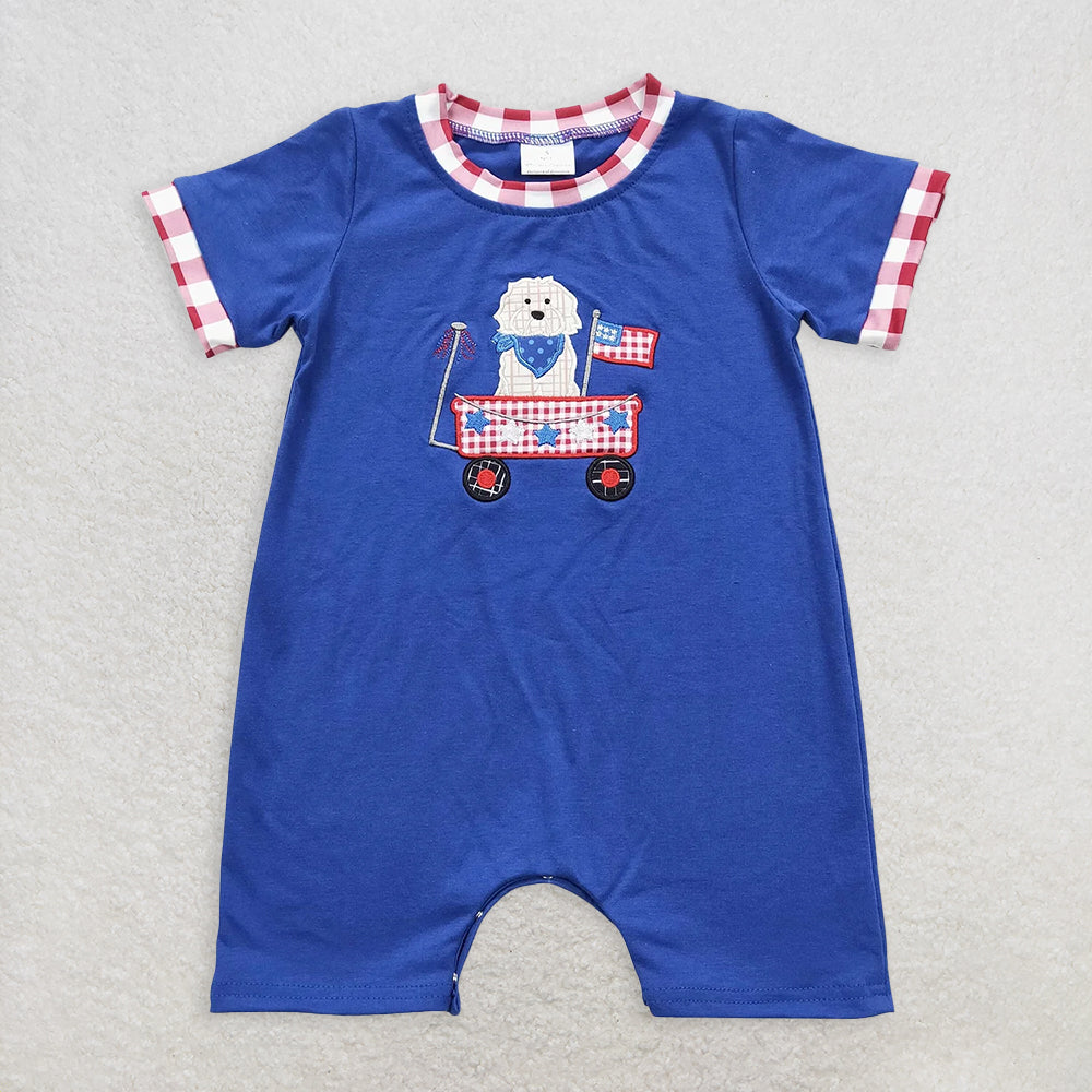 Sibling Baby Boys girls clothes 4th of july Embroidery Summer Clothes Sets rompers