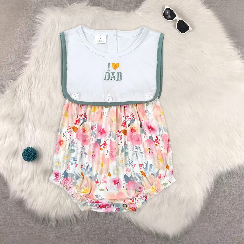 RTS NO MOQ Baby Boys girls embroidery Short Sleeve Cropped Romper Mixed Sizes