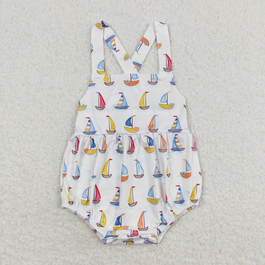RTS NO MOQ（In Stock) Sailing White Vest Bodysuit