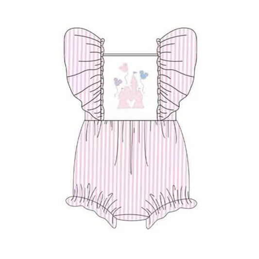 SR1381 pre-order baby girl clothes cartoon mouse castle toddler girl summer romper