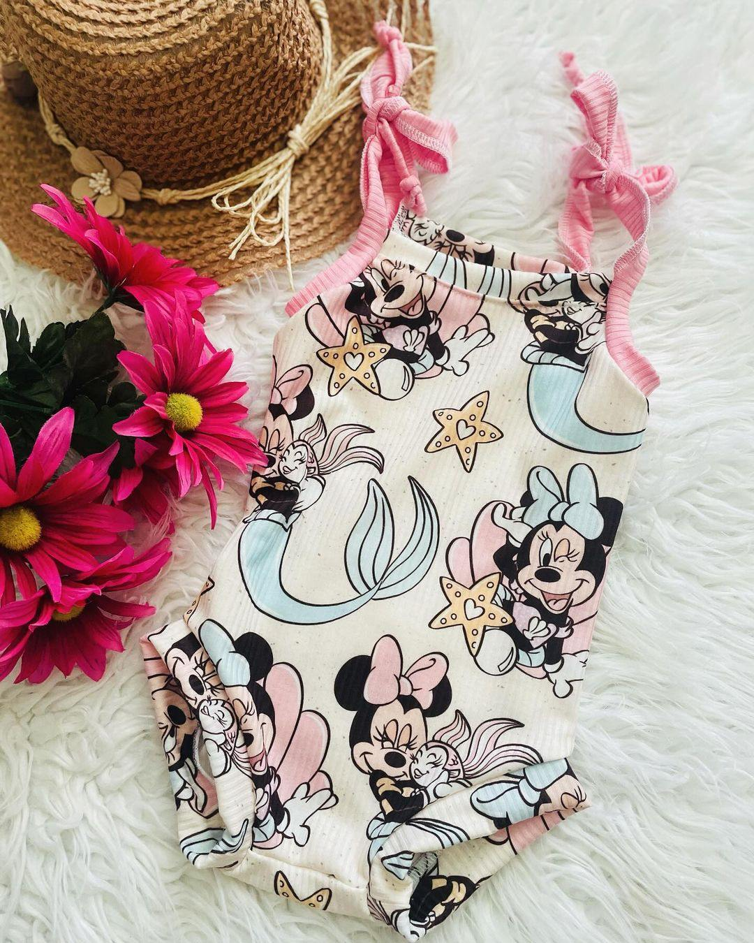 SR1430 pre-order baby girl clothes cartoon mouse toddler girl summer romper