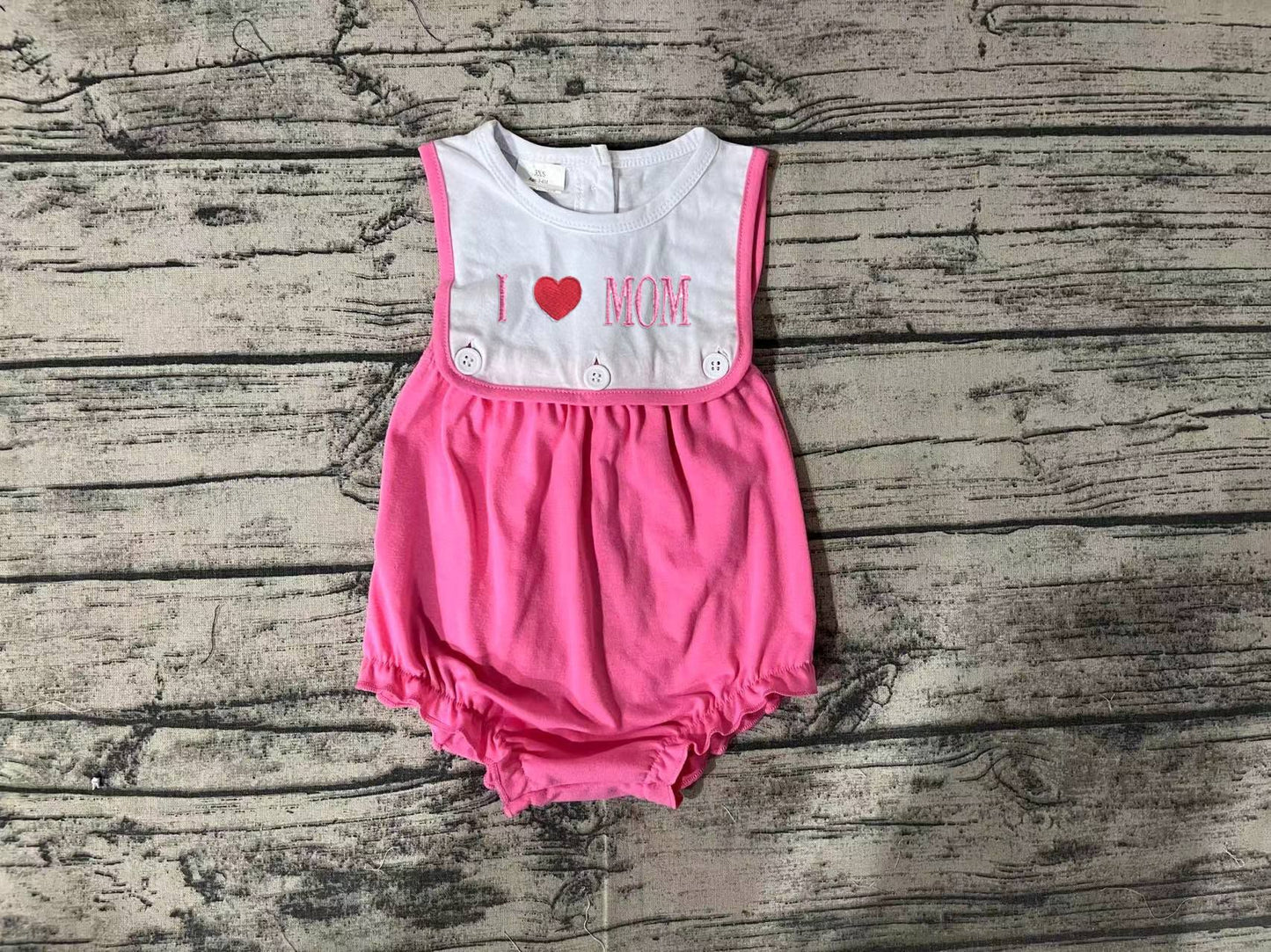 SR1434 pre-order baby girl clothes I love mom toddler girl summer romper