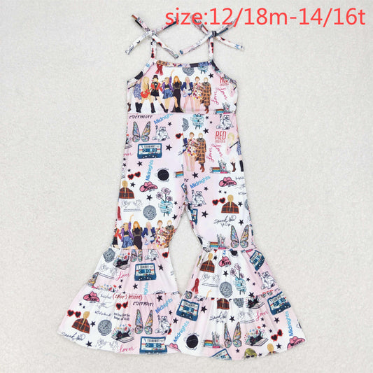 RTS no moq SR1474 Taylor Swift pink and white suspender jumpsuit
