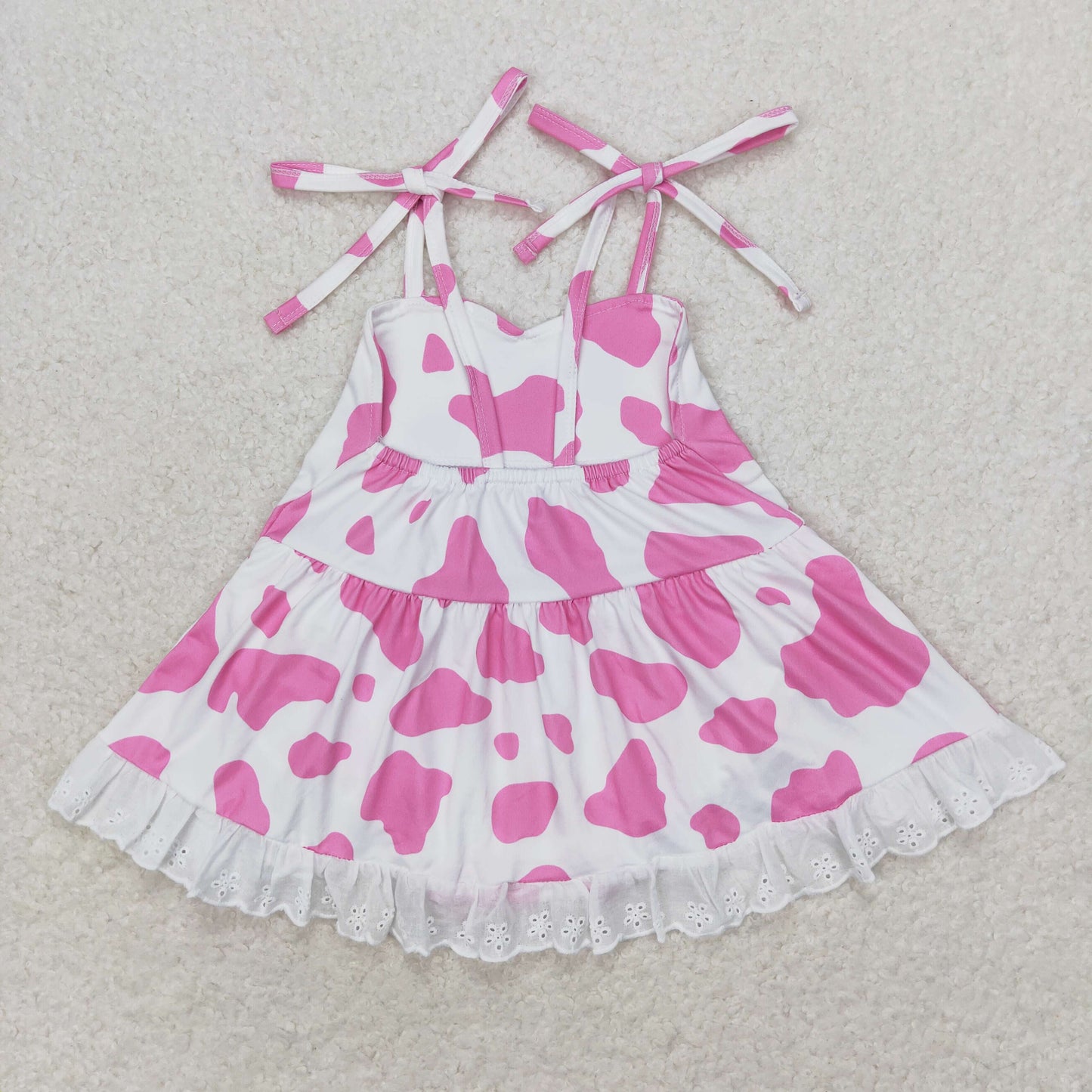 RTS no moq SR1549 Pink cow print suspender romper