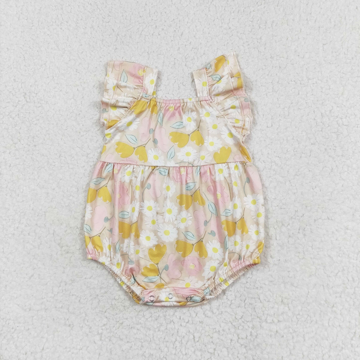 RTS no moq SR1673 Floral Brown And Yellow Bodysuit