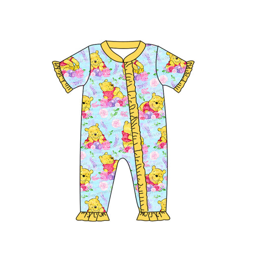 SR1782 pre-order baby girl clothes cartoon bear toddler girl summer romper