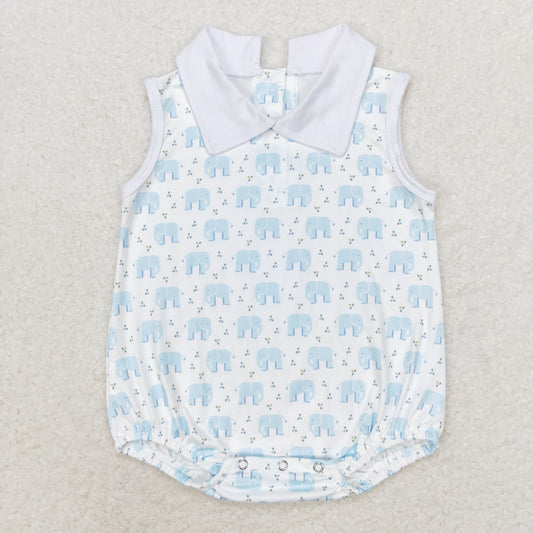 RTS no moq SR1824 Blue elephant doll collar white vest bodysuit