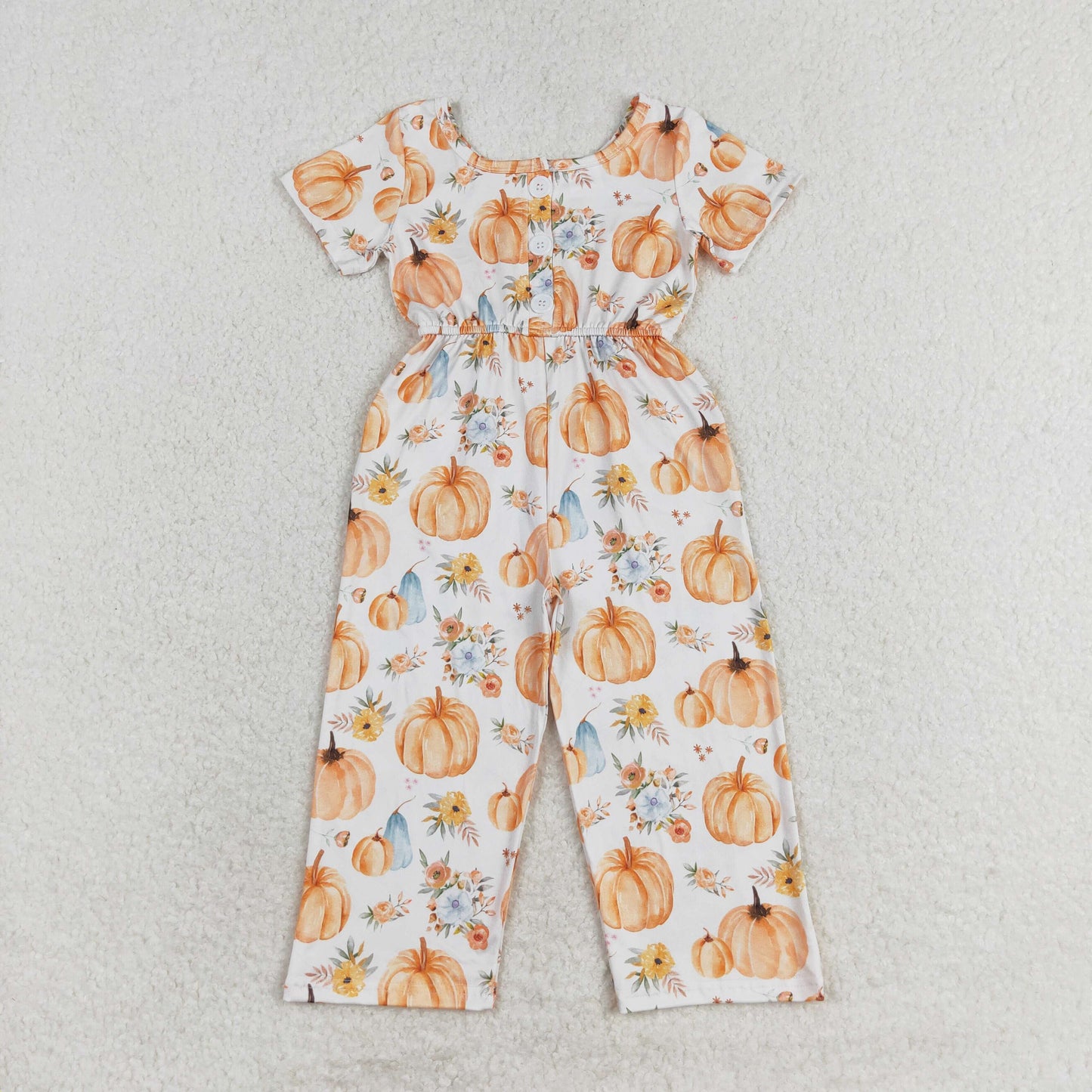 rts no moq SR1880 Pumpkin Flower Short Sleeve Bodysuit