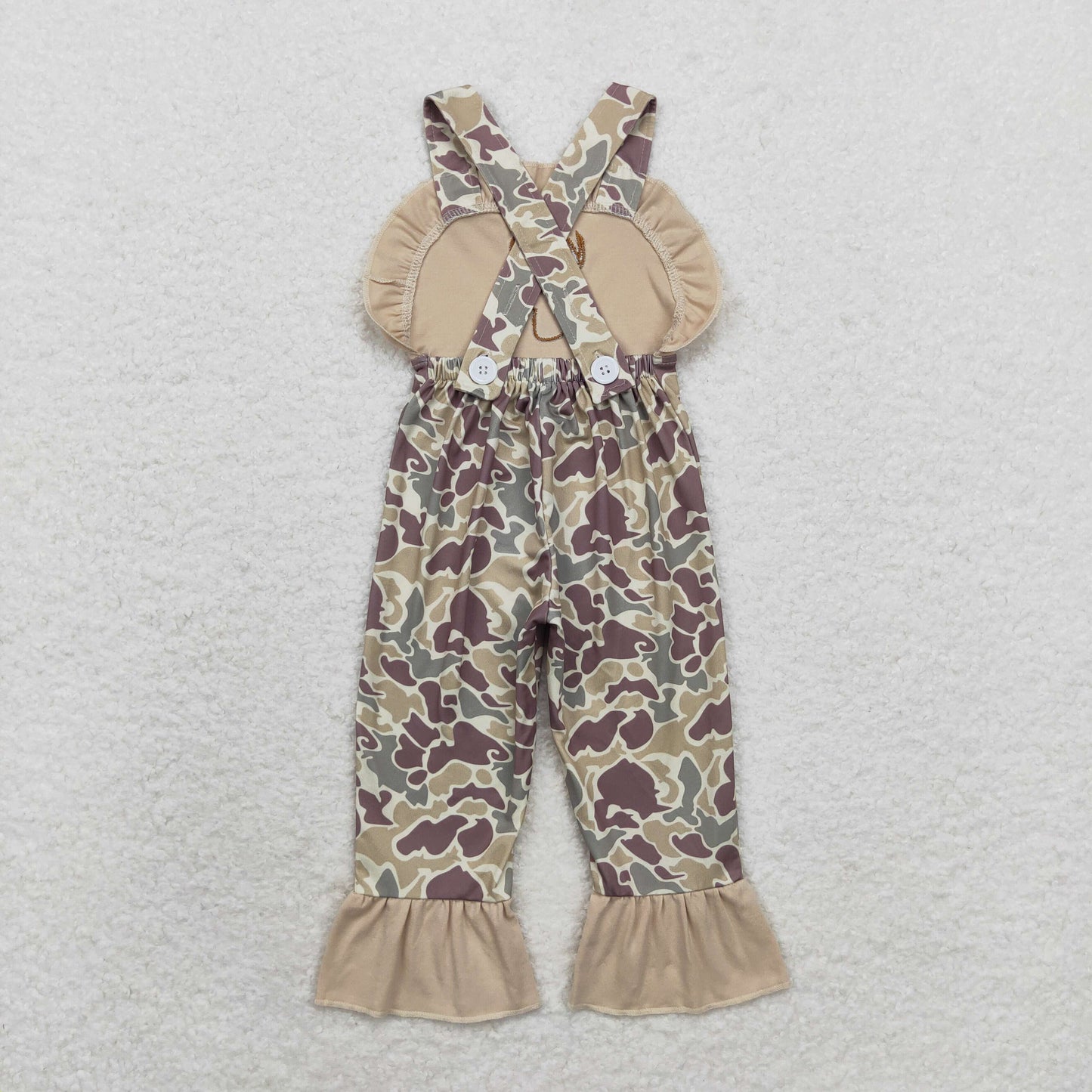 RTS no moq SR1914 Embroidered deer head lace camouflage sleeveless suspender jumpsuit