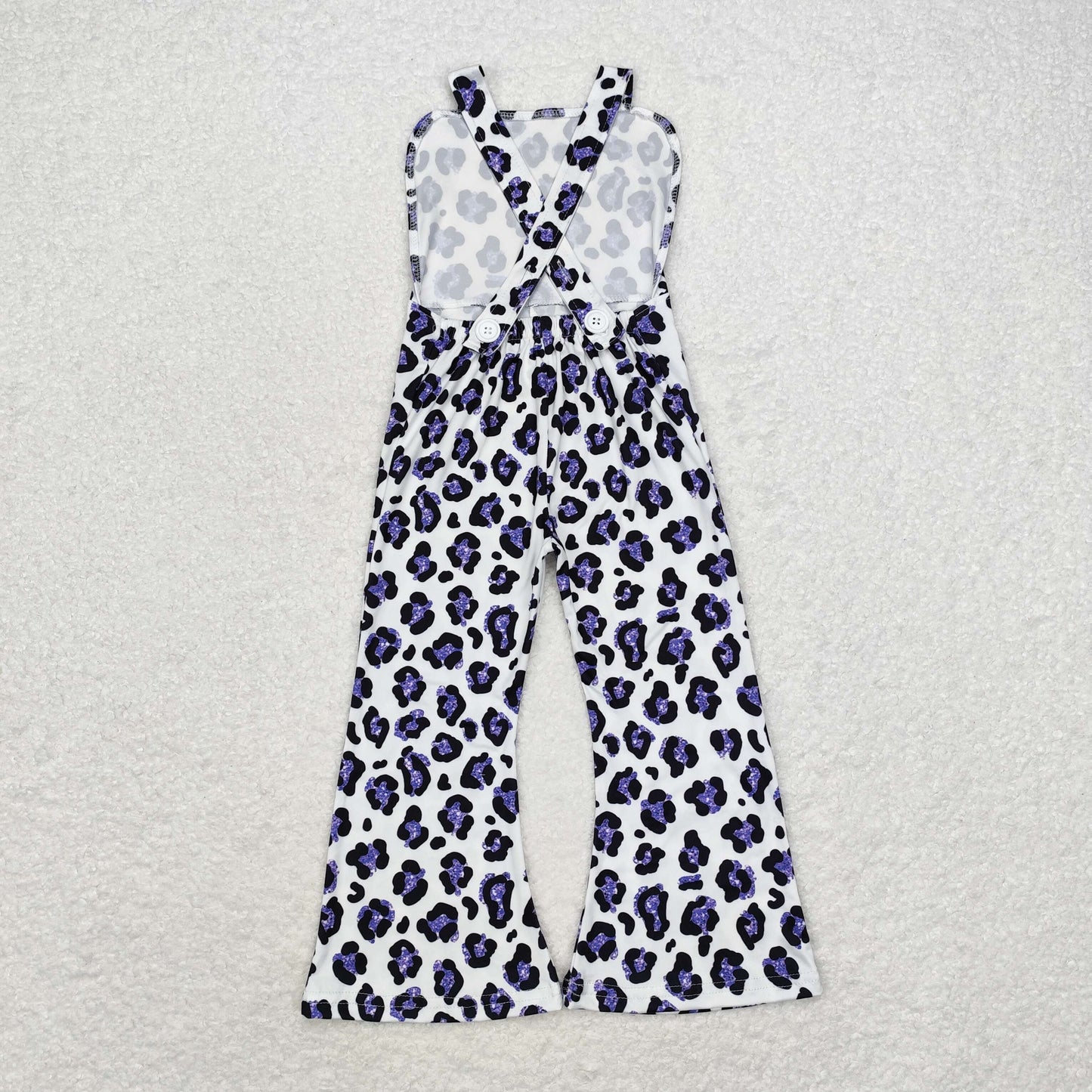 RTS NO MOQ ETA 5/7days Arrived SR1932 Purple leopard print white suspender jumpsuit