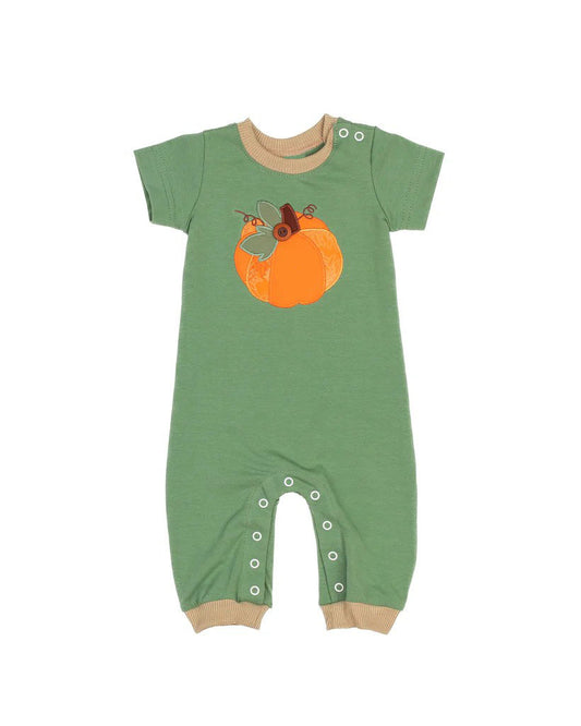 no moq sales SR1948 pre-order baby boys clothes pumpkin green short sleeve Romper-2024.8.9