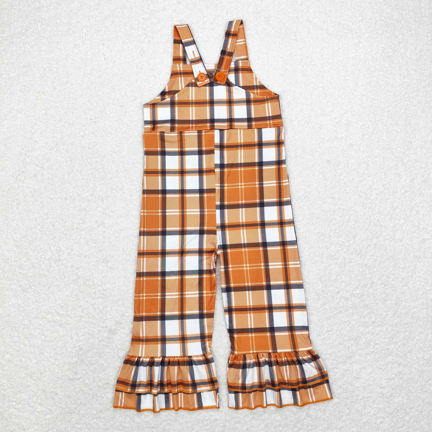 rts no moq SR1953 Orange plaid suspender jumpsuit