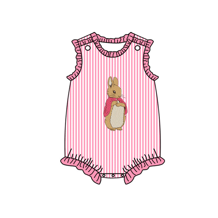 no moq sales SR2041 pre-order baby girl clothes easter pink vest Romper-2024.10.9