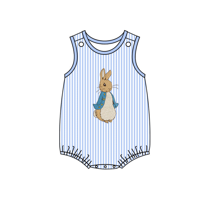 no moq sales SR2042 pre-order baby boys clothes easter blue vest Romper-2024.10.9