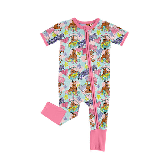 no moq sales SR2057 pre-order baby girls clothes xoxo cartoon short sleeve Romper-2024.10.14