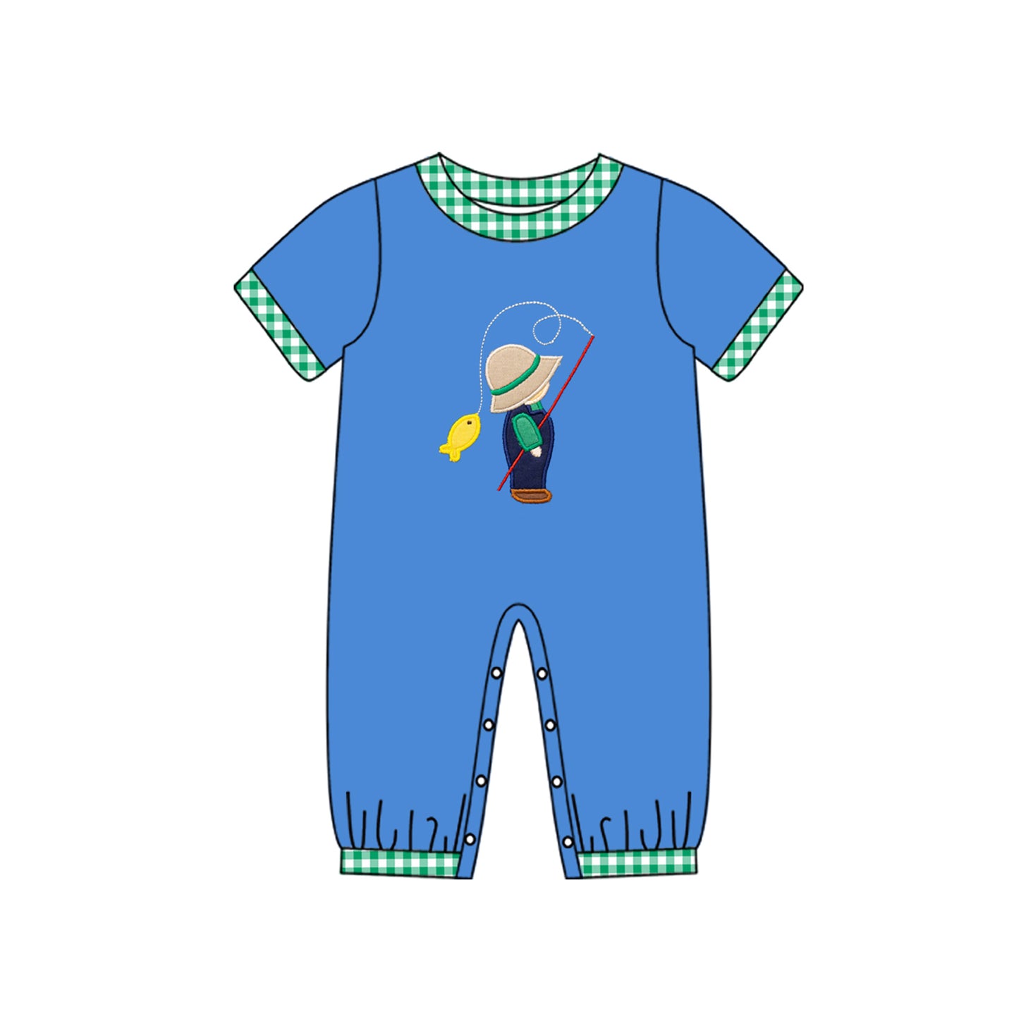 no moq sales SR2061 pre-order baby boy clothes blue short sleeve Romper-2024.10.15