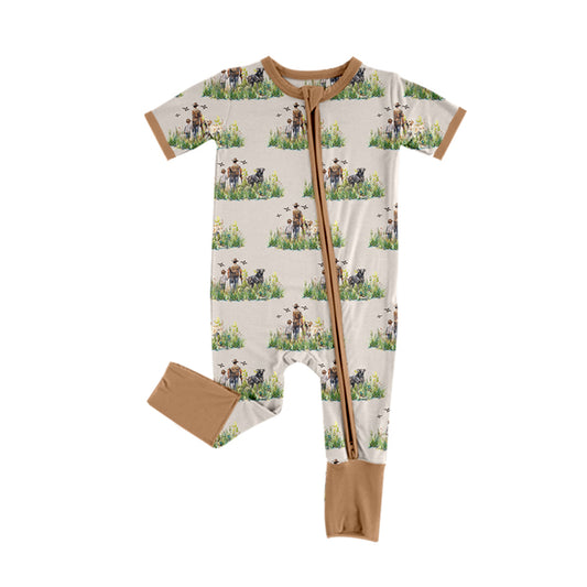 no moq sales SR2065 pre-order baby boy clothes ducks short sleeve Romper-2024.10.15