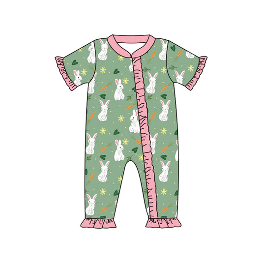 no moq sales SR2070 pre-order baby girls clothes rabbit short sleeve Romper-2024.10.15