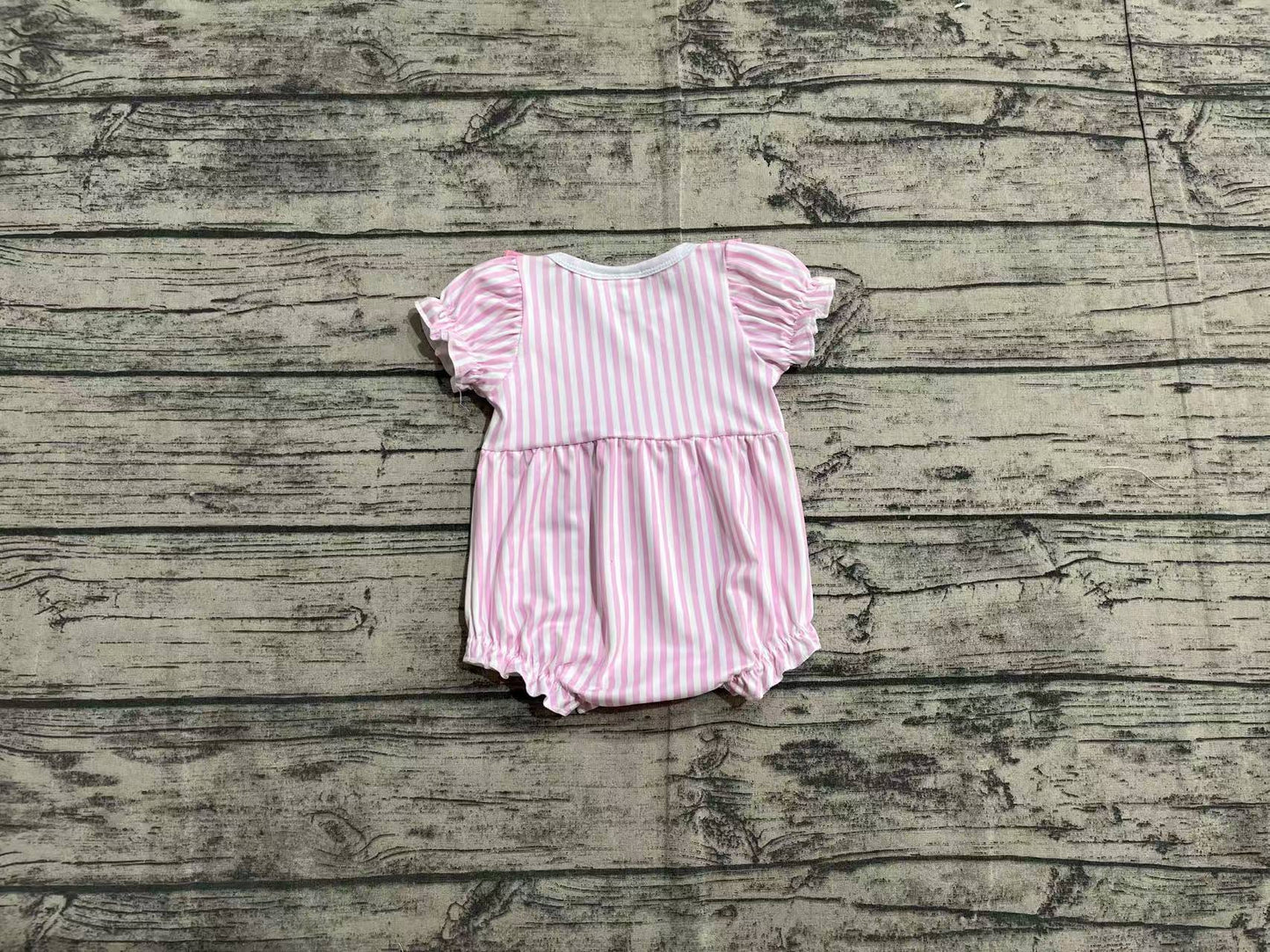 no moq sales SR2144 pre-order baby girls clothes embroidery easter rabbit pink short sleeve Romper