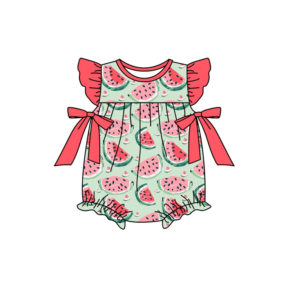 no moq sales SR2181 pre-order baby girls clothes watermelon flying sleeve Romper-2024.11.5