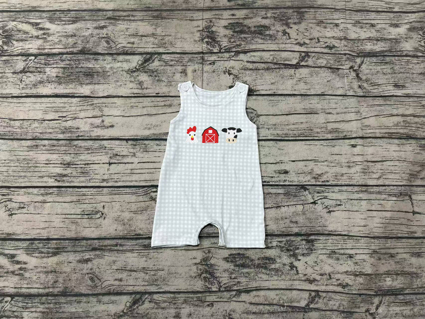 no moq sales SR2183 pre-order baby boys clothes embroidery vest Romper