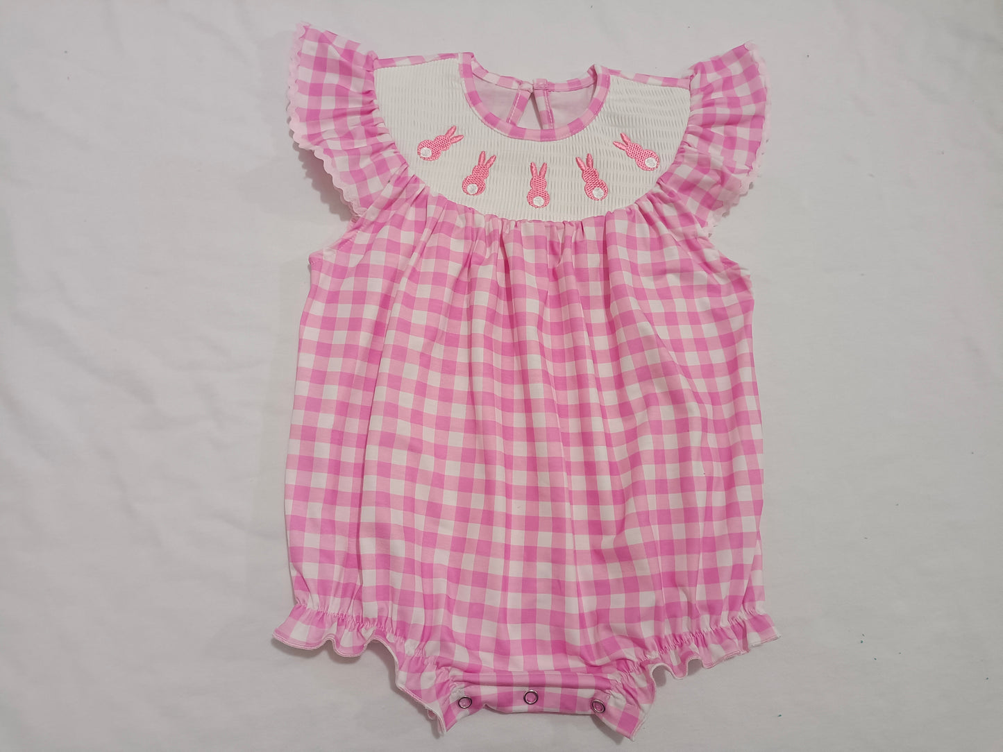 no moq sales SR2215 pre-order baby girls clothes easter pink short sleeve Romper