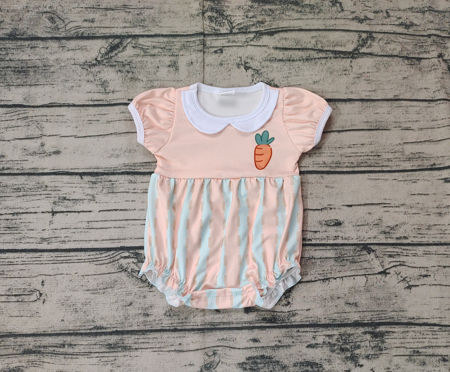 no moq sales SR2225 pre-order baby girls clothes easter orange short sleeve Romper