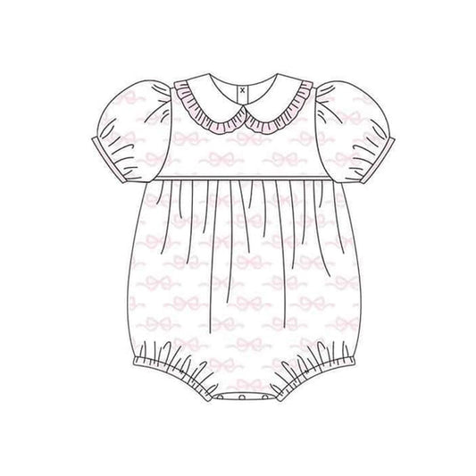 no moq sales SR2270 pre-order baby girls clothes bow pink sleeveless Romper-2024.11.15