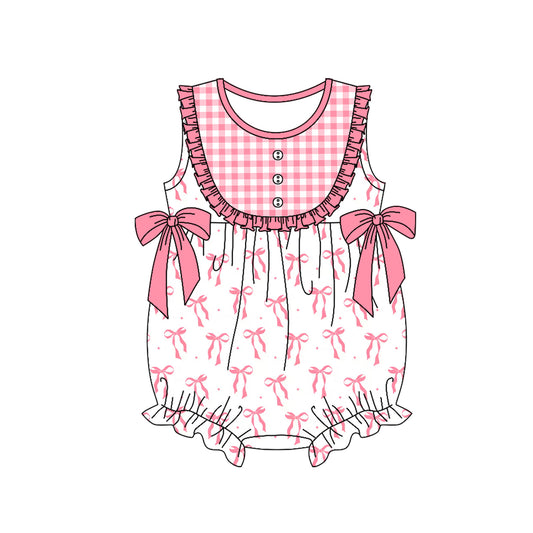 no moq sales SR2294 pre-order baby girls clothes bow sleeveless Romper-2024.11.19