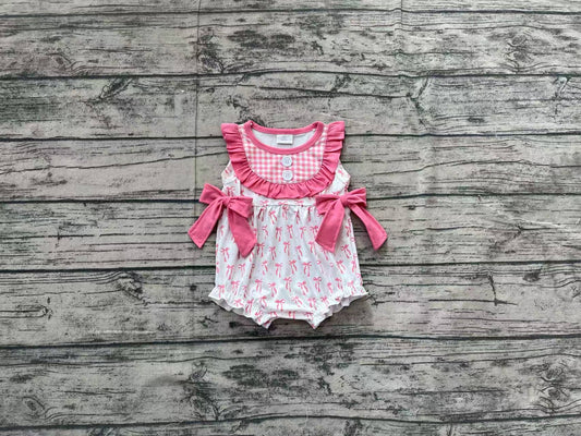 no moq sales SR2294 pre-order baby girls clothes bow sleeveless Romper