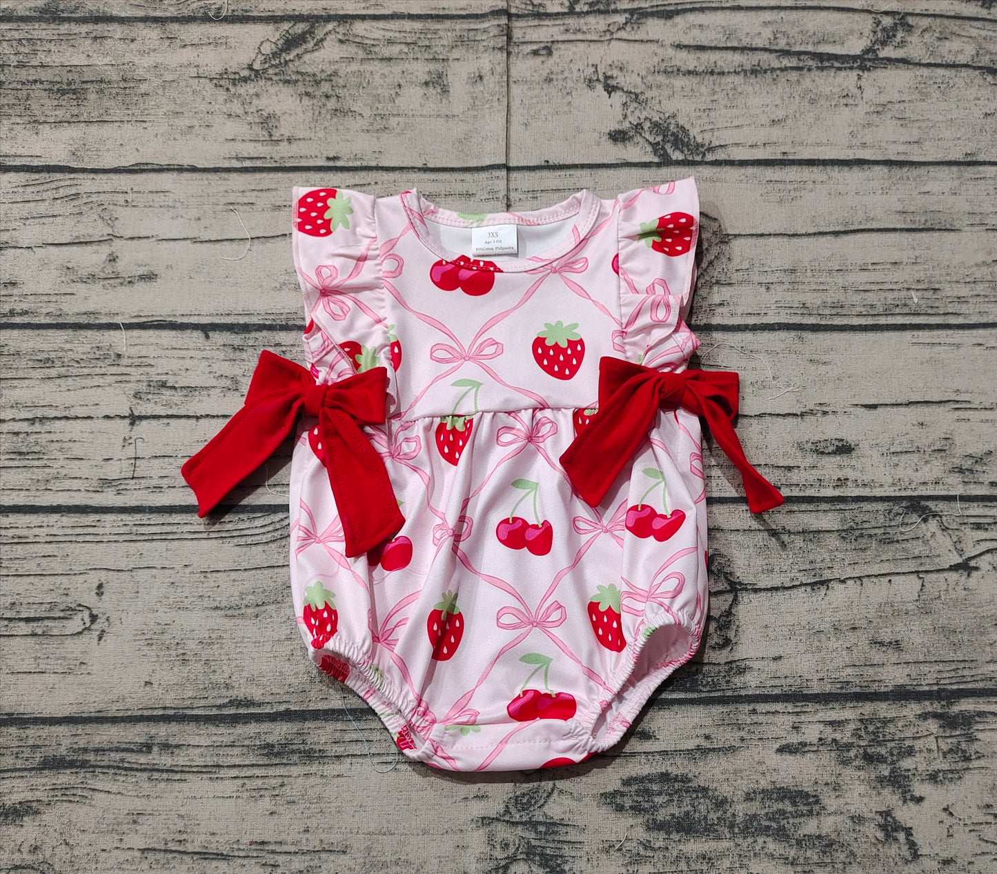 no moq sales SR2295 pre-order baby girls clothes strawberry sleeveless Romper