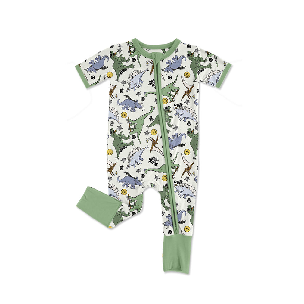 no moq sales SR2314 pre-order baby boys clothes dinosaur short sleeve Romper-2024.11.22