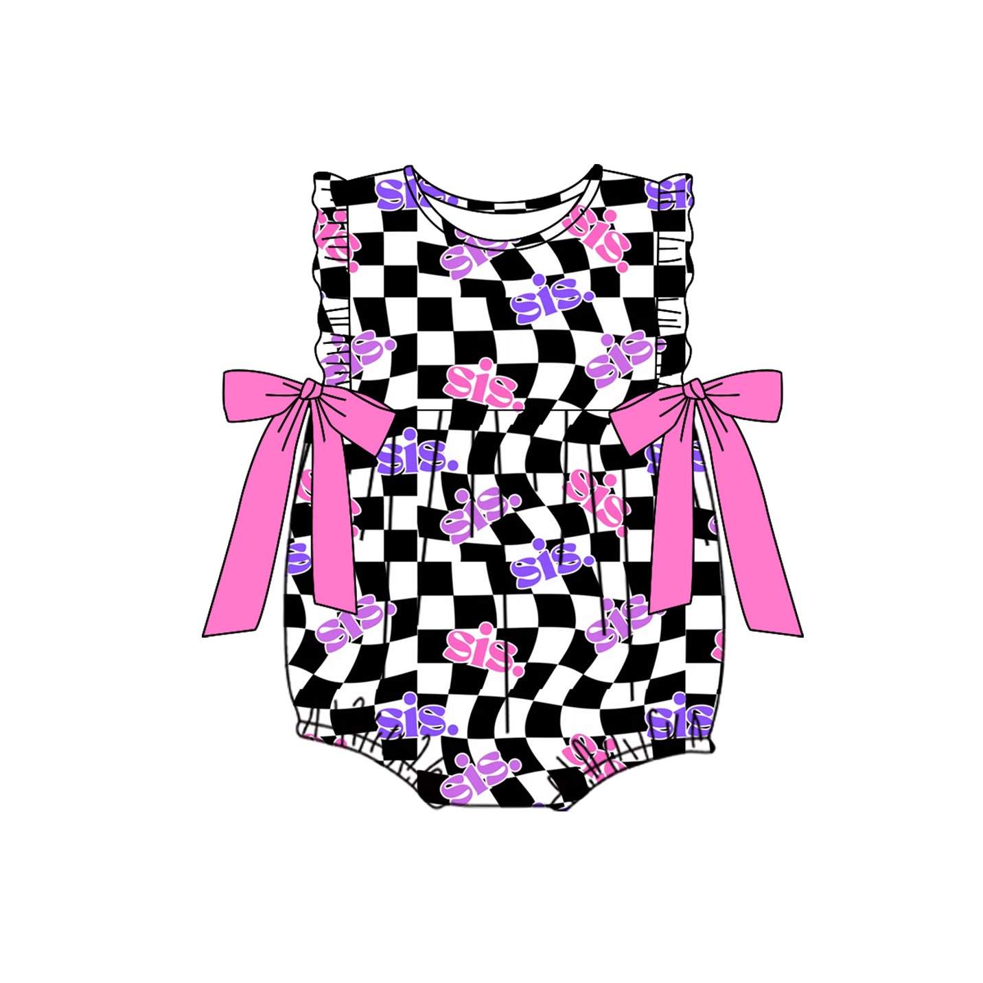 no moq sales SR2316 pre-order baby girls clothes SIS pink sleeveless Romper-2024.11.22