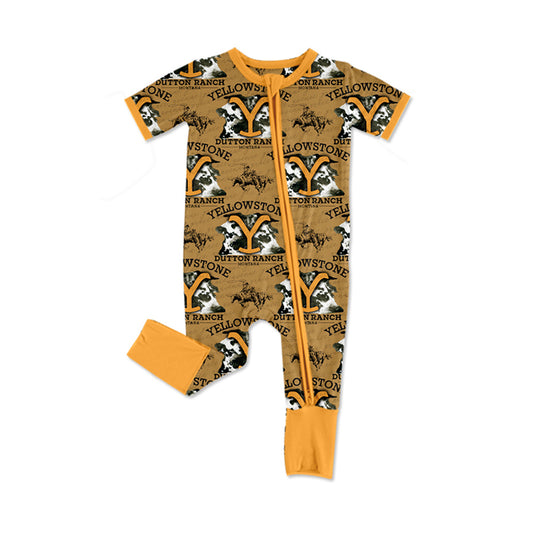 no moq sales SR2324 pre-order baby boys clothes YELLOWSTONE short sleeve Romper-2024.11.23