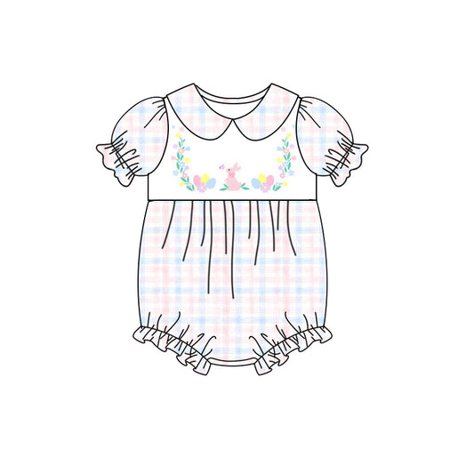 no moq sales SR2332 pre-order baby girls clothes easter rabbit short sleeve Romper-2024.11.25