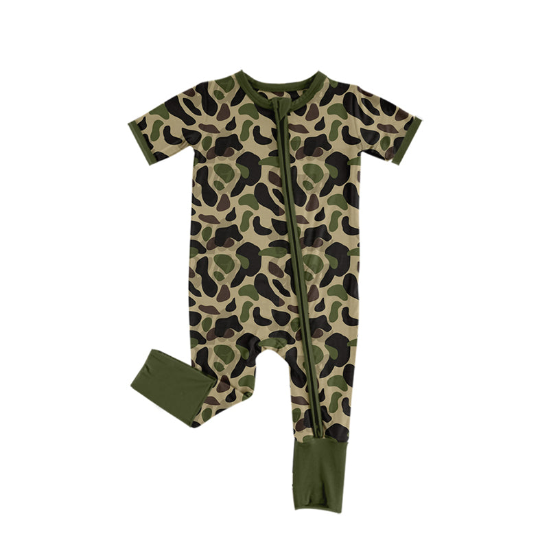 no moq sales SR2399 pre-order baby girls clothes camouflage short sleeve Romper-2024.12.6