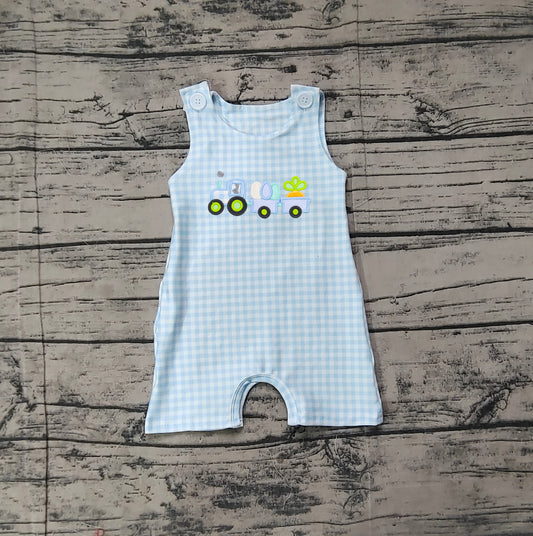 no moq sales SR2402 pre-order baby boy clothes embroidery easter vest Romper