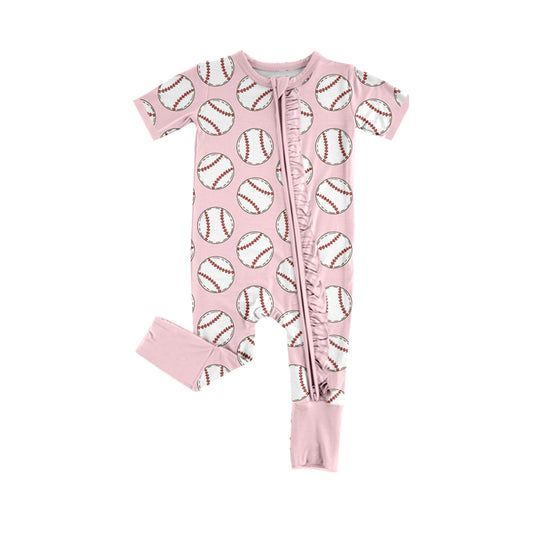 no moq sales SR2420 pre-order baby girls clothes baseball short sleeve Romper-2024.12.9