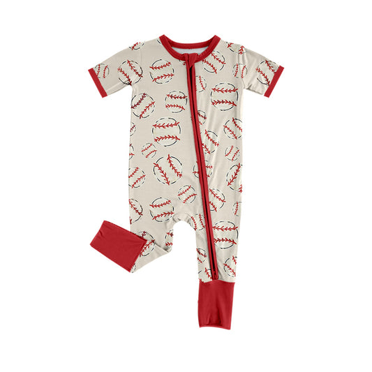 no moq sales SR2453 pre-order baby boys clothes baseball short sleeve Romper-2024.12.14