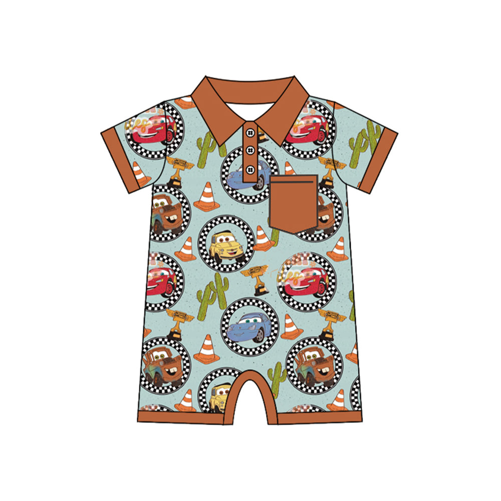 no moq sales SR2470 pre-order baby boys clothes cartoon catcus short sleeve Romper-2024.12.18