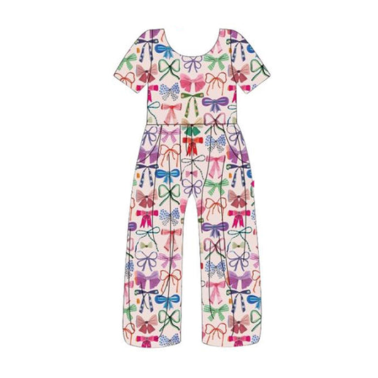 no moq SR2476 pre-order baby girls clothes bow short sleeve jumpsuit-2024.12.19